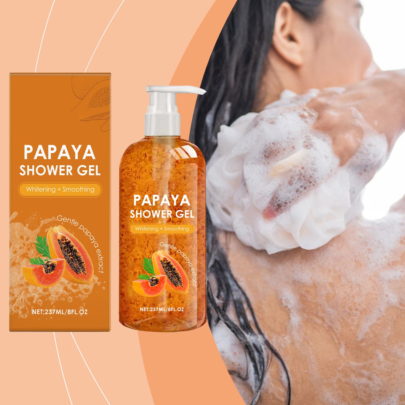 Naturalny żel pod prysznic z ekstraktami roślinnymi do nawilżenia, lekki nawilżający środek do mycia ciała, delikatne oczyszczanie i odświeżający zapach, tworzy jedwabistą pianę (3 sztuki)