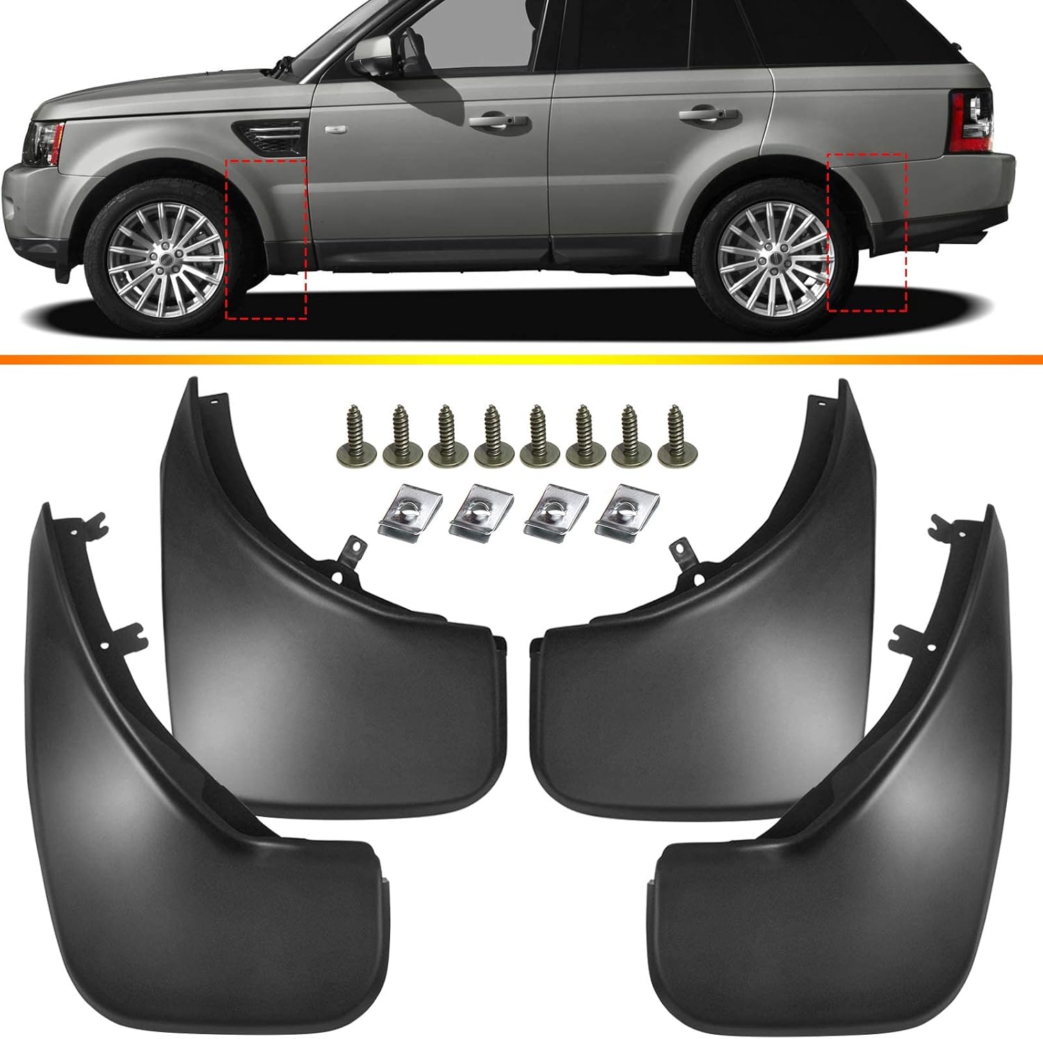 Mud Flaps/Splash Guards 4x Mud Flap Splash Guards for Land Rover Range