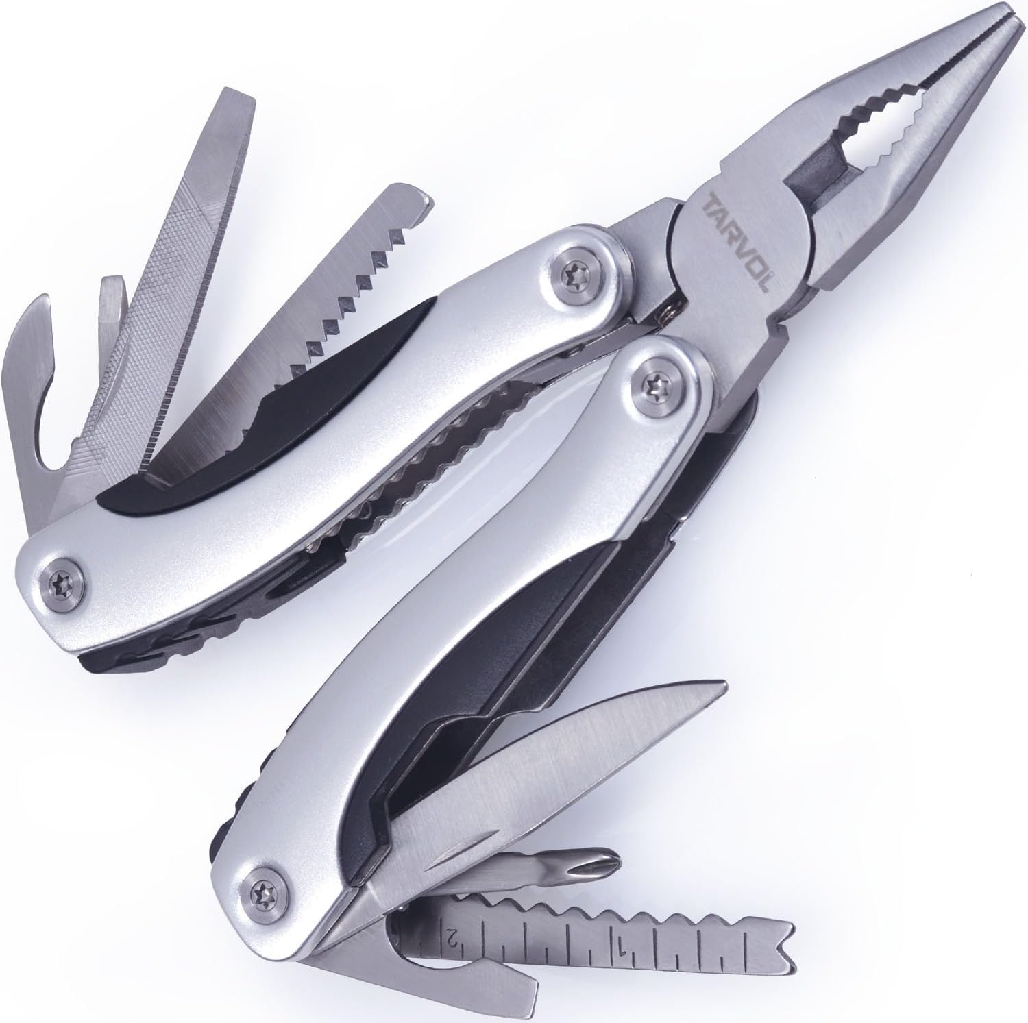 14 in 1 MultiTool (HARDENED STEEL) Multi Purpose Pliers, Knife, Ruler, Cable Cutter, Needle Nose Pliers, Saw, File, Screwdrivers, and More! Carry Case Included!