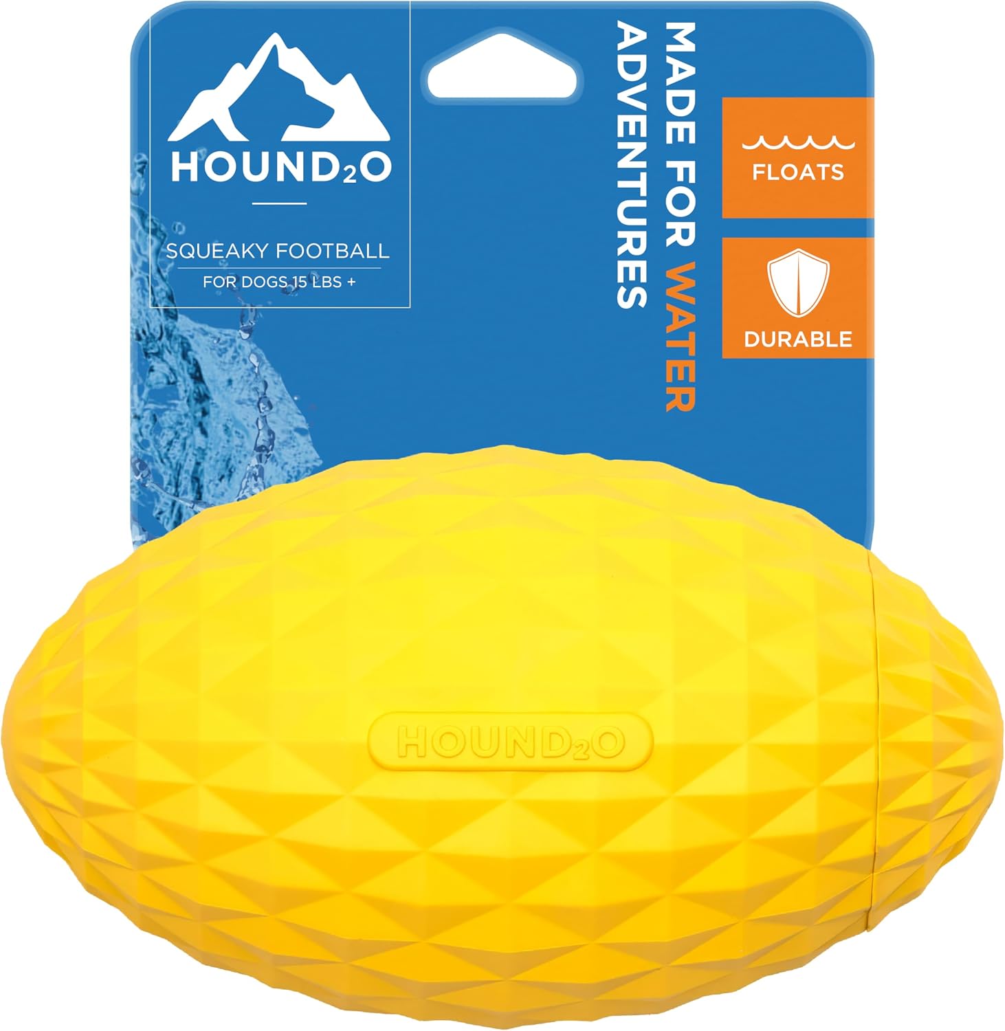 Football Dog Toy - Squeaky Floating Toy - Yellow Outdoor Toy