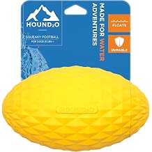 Playology HOUND2O Dog Toys | Squeaky Football Floating Outdoor Toy for Dogs | Bright Yellow Fetch Toy with Squeaker