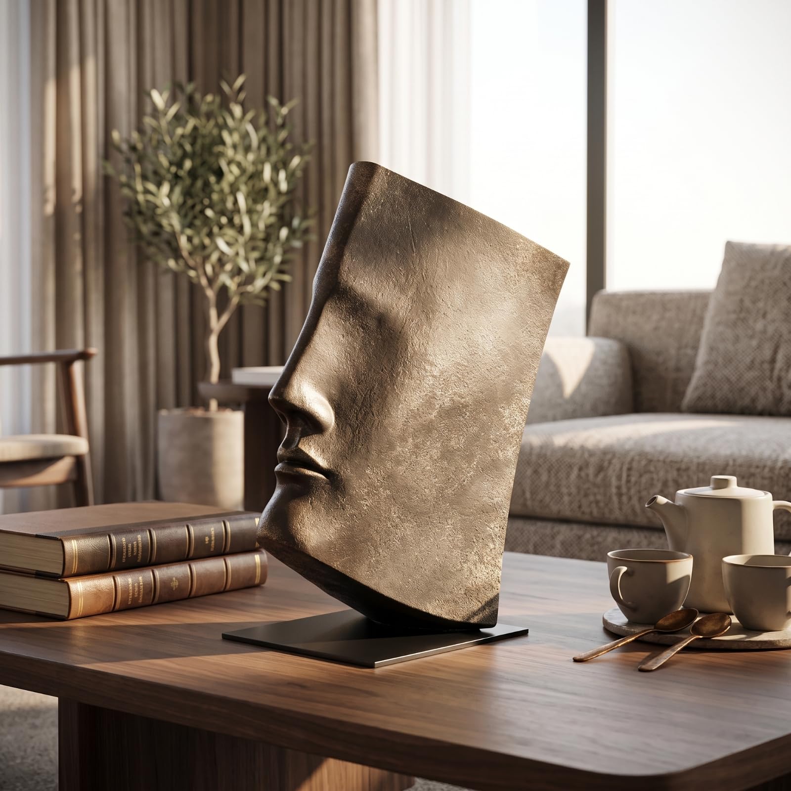 B Baosity Scultura Decorativa Scultura Statua Moderna con Silhouette Contemporanea E Supporto Stabile per Tavolo Adatta per Librerie Scrivanie Consolle Vetrine Studi Professionali Casa, Piccolo