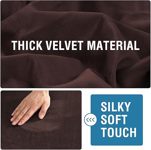 Miniatura 3 de H.VERSAILTEX Funda de cojín de terciopelo suave y resistente para sofá, fundas de cojín individuales para sofá de 1 plaza, fundas protectoras de