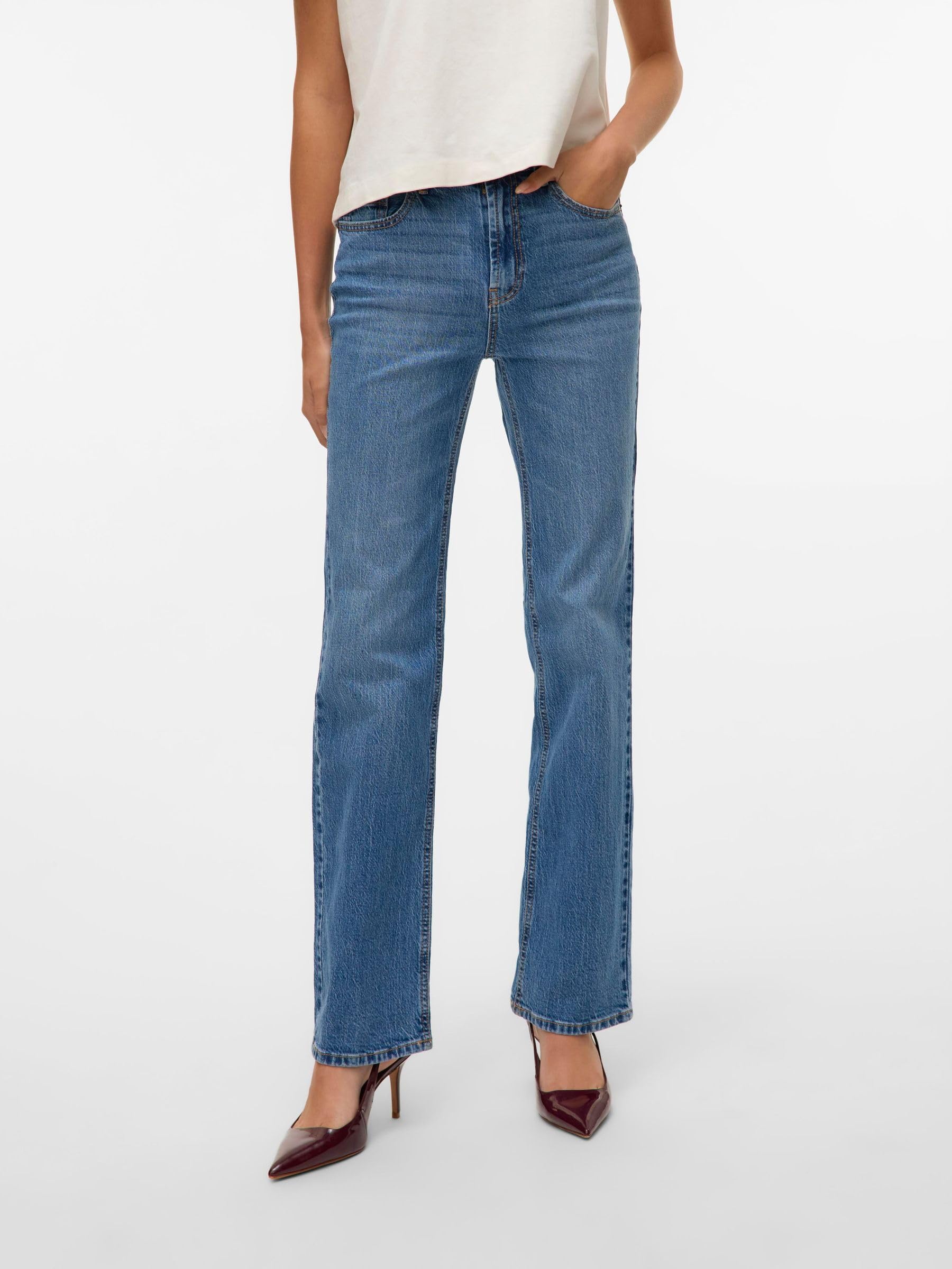 VERO MODA Vmtessa HR Straight Jeans Li3114 Ga Noos - Vaqueros Rectos Mujer