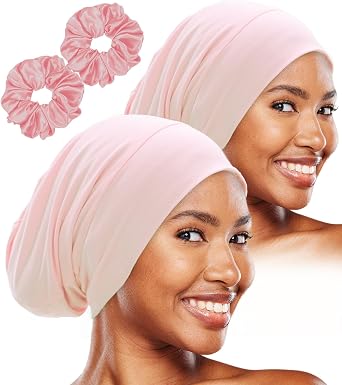 Sleep Cap Bonnet for Sleeping Black Women Adjustable Cooling Lining Bonnets | Smooth Cool-feel Ice Silk lined Hair Wrap Head Covering Stay on All Night Cap Curly Braids Wavy Womens Men Slouchy Beanie Hat