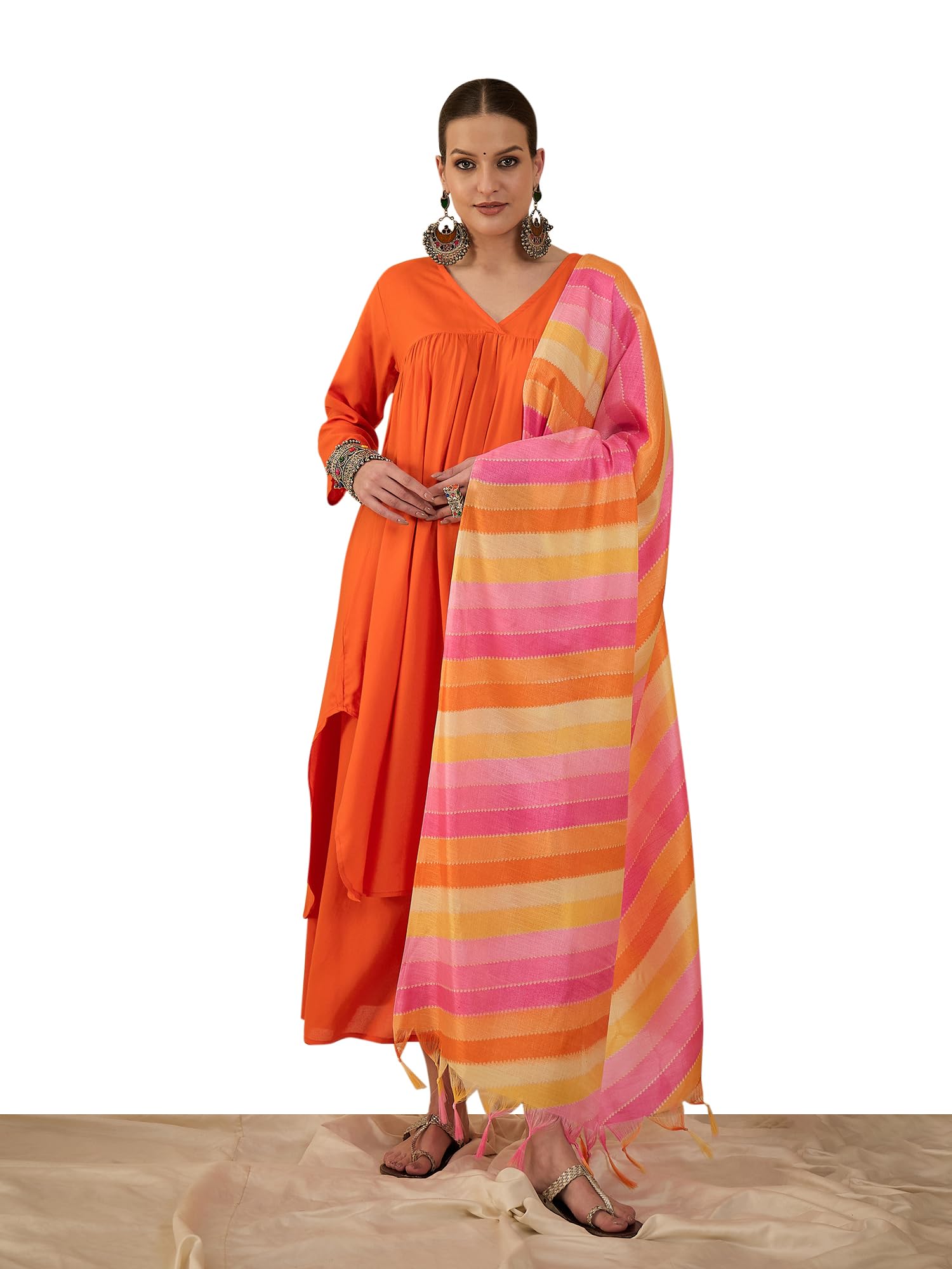 inweave Women Regular Kurta with Palazzos & With Dupatta-picture-4