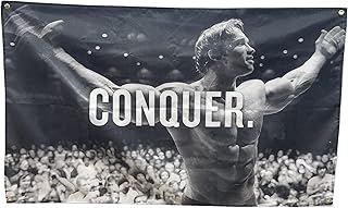 Stormflag Conquer Pose Gym Lifting banner 3x5ft Arnold Schwarzenegger indoor banner 90cmx150cm Polyester 90g with Four Eyelets