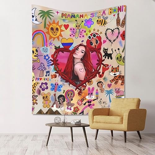 sacjvoek Tapiz Karol Singer G Mantel para colgar en la pared, decoración de dormitorio, cortina para dormitorio, sala de estar, decoración del