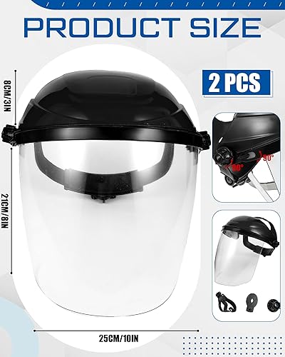 Miniatura 2 de 8 protectores faciales de seguridad para moler y cortar, visera transparente resistente a los impactos, máscara facial completa con casco de
