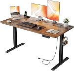 HLDIRECT Electric Standing Desk with Power Outlets, 40x24 inch Height Adjustable Desk with 3 Memory Buttons, Sit Stand Desk with Headphone Hook, Electric Desk for Workstation, Home, Office (Black)