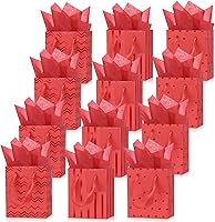 Vista 24 de Tenare 12 bolsas de regalo pequeñas, mini bolsa de papel metálica a granel con asa de papel de seda para envolver regalos, día de San Patricio