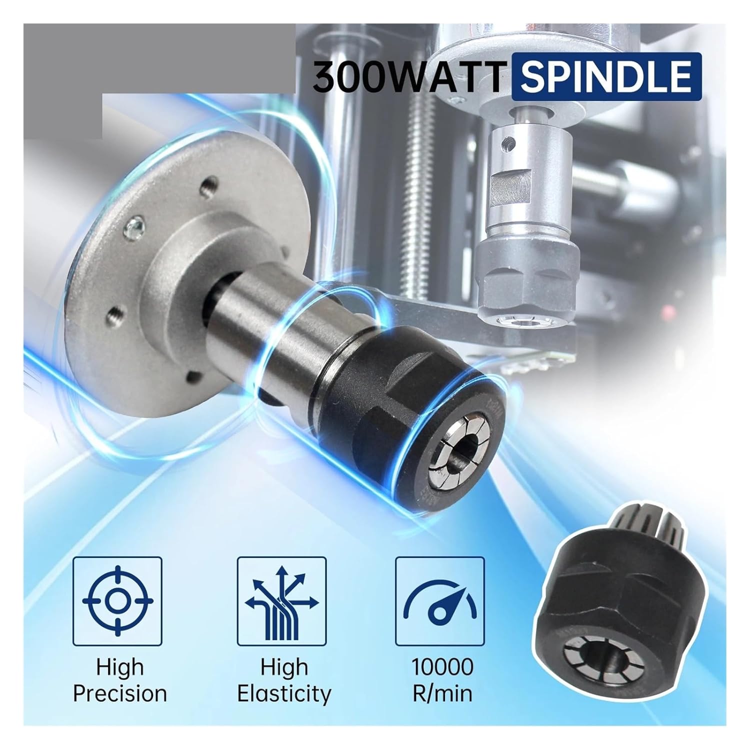 空冷ブラシレススピンドルモーターキット 高速 12000rpm DC 12-48V 300W ER11 400W ER16 CNC  高速12000rpm DC 12-48V 300W ER11 400W ER16 CNCスピンドルモーター空冷キット電源 彫刻機部品 500W CNCスピンドル空冷モーター  ER11 ER16 コレットチャック 0.5KW 調整可能 ... 高速12000rpm DC 12-48V 300W ER11 400W ER16 CNCスピンドルモーター空冷キット電源 彫刻機部品