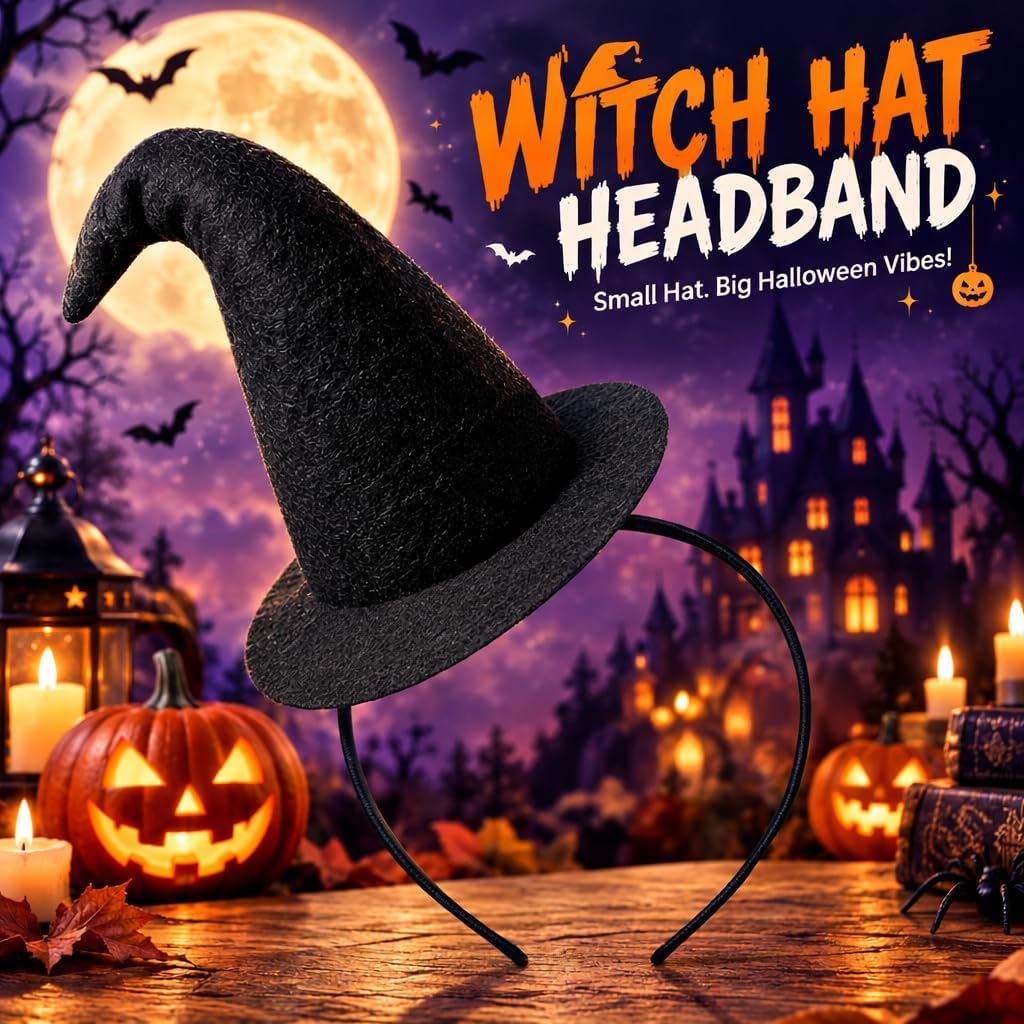 Elphaba Hat Headband, Accessories Costume Party for Adults 2pcs
