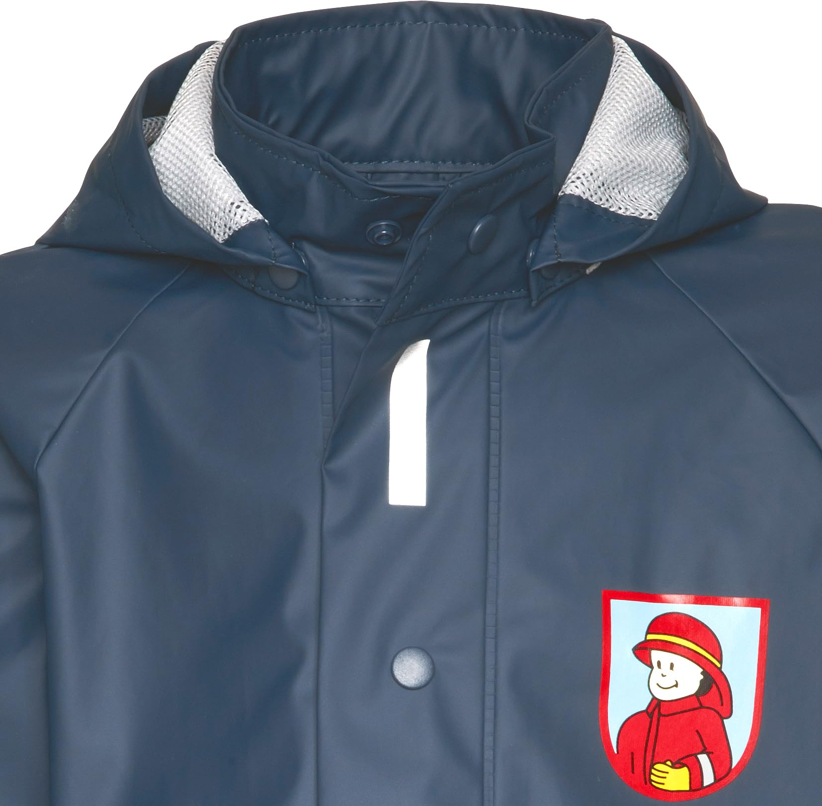 Playshoes Fireman Collection Waterproof Reflective Rain Jacket (7-8 Years) Navy