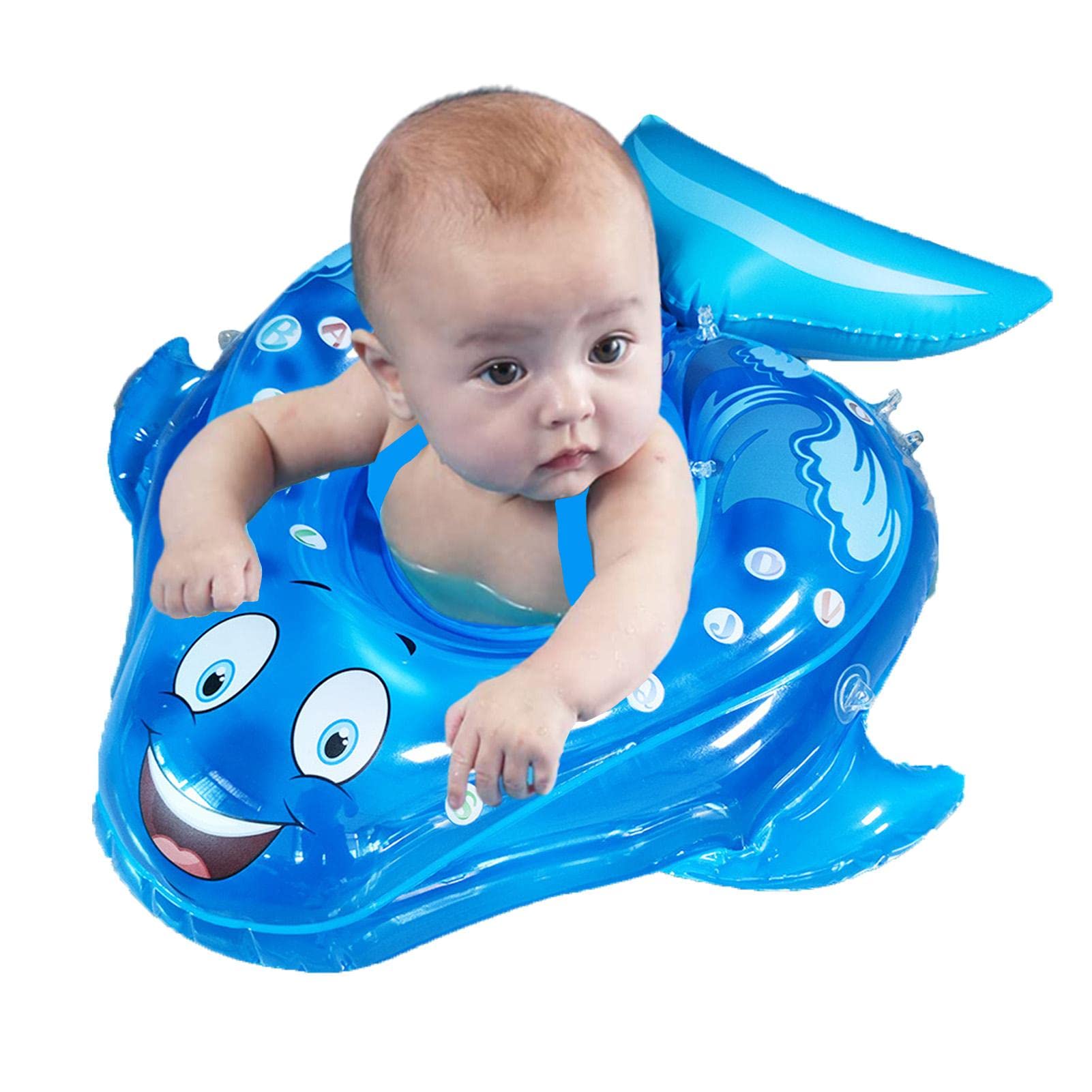 natación para bebés PVC,Bonito natación para bebé con toldo protección Solar - Juguetes acuáticos Dibujos Animados para bebés y niños pequeños Voiakiu