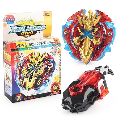 Bey Battling Tops Burst Blade Battle Set, B-184 String Launcher Left Right Spin Gyro B-48 Xeno Xcalibur Magnum Gaming Top Juguetes para niños de 5 a