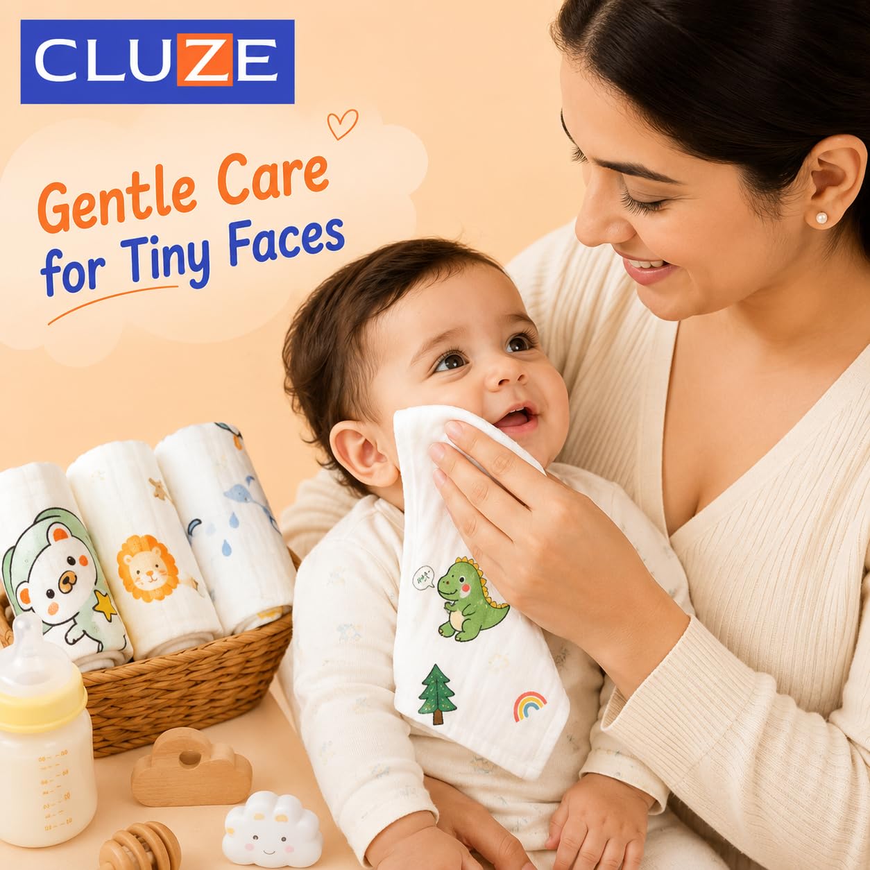 Soft Baby Face Towels - 6 Pack, FREE SHIPPING -3