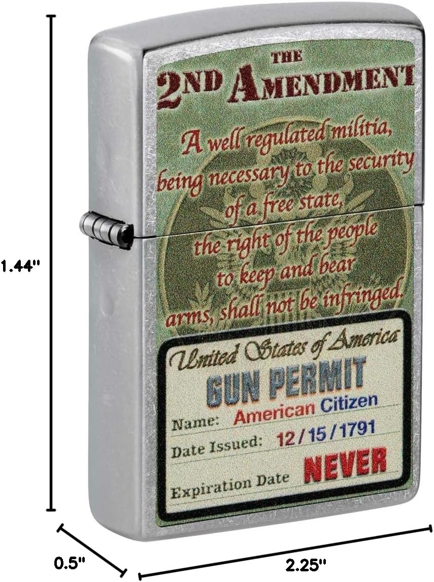 Zippo Lighter: Second Amendment Rights - Street Chrome 81403