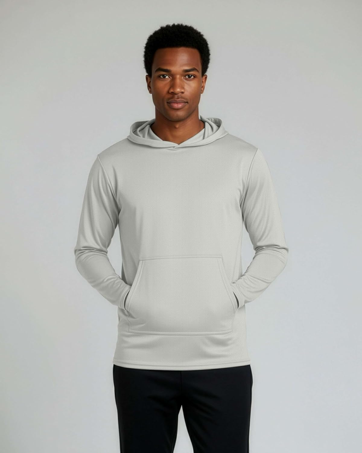 Real Essentials 3 Pack: Men's Mesh Long Sleeve Athletic Pullover Hoodie Sweatshirt Pockets UPF 50+ (Available in Big & Tall) - Image 3