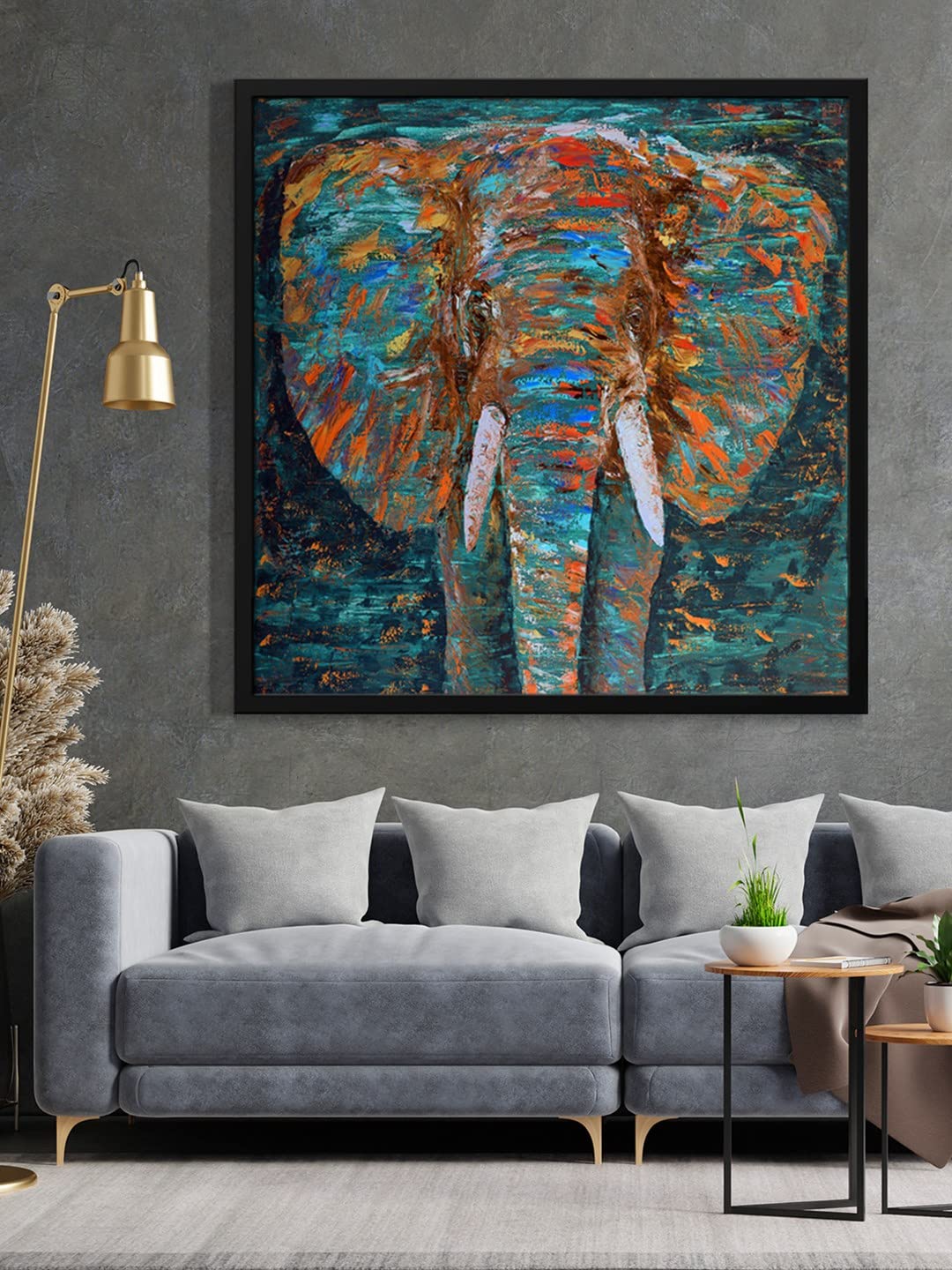999STORE multi color elephant art modern canvas wall painting big