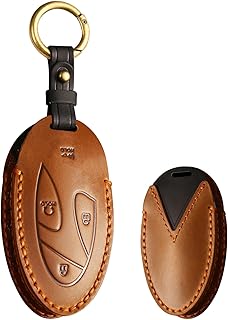 KUNIO Key Case Fits Hyundai Ioniq 6 Grandeur GN7 KONA 2023 Car Key Case Leather Key Case Key Case Cover 7 Buttons Brown