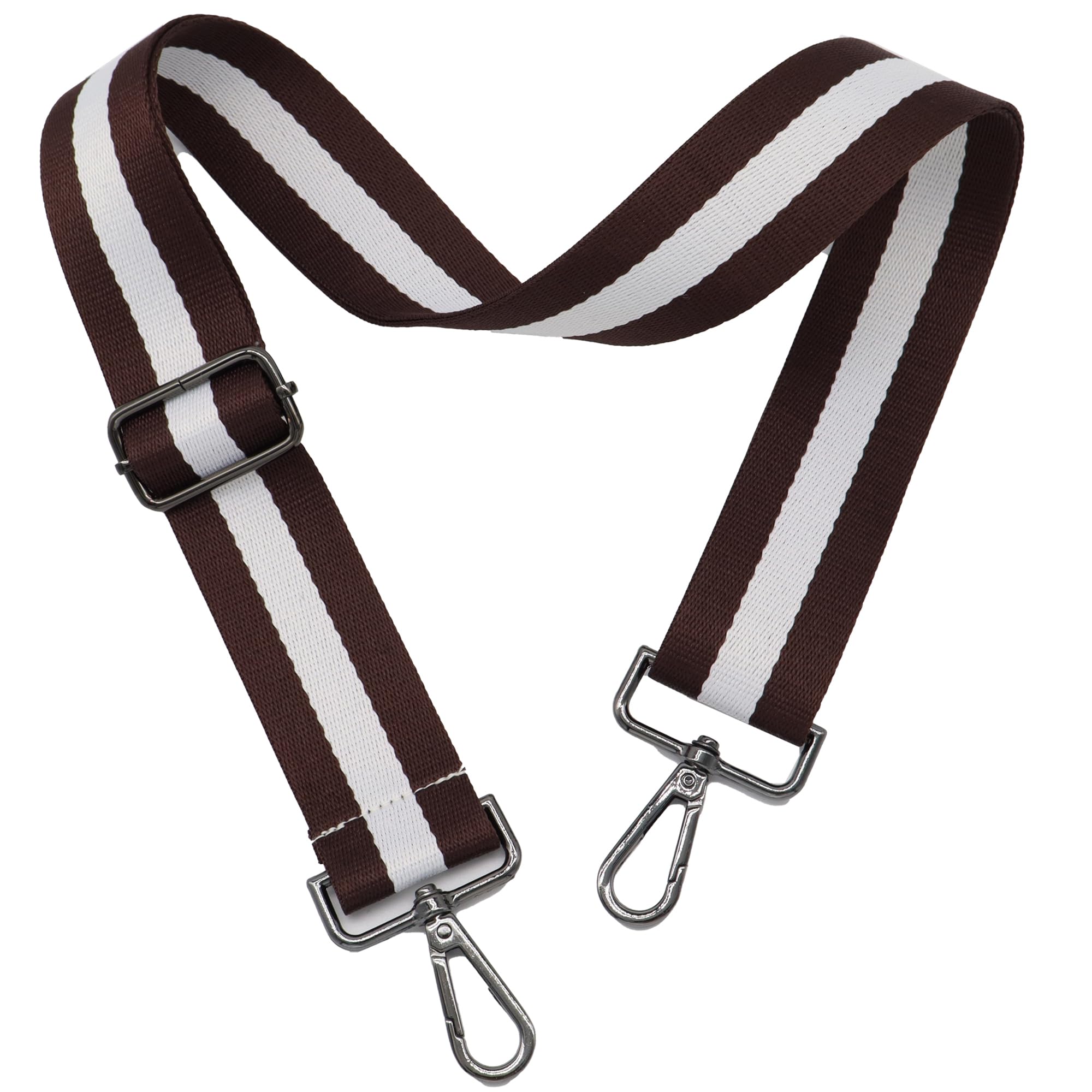Wide Purse Strap Adjustable Replacement Crossbody Bag Strap Silver Hardware Shoulder Straps