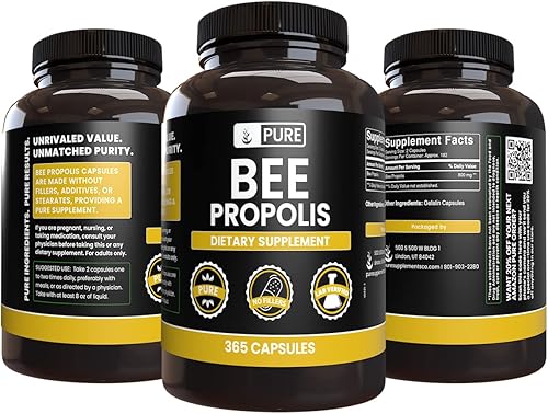 Miniatura 2 de PURE ORIGINAL INGREDIENTS Propóleos de abeja (365 cápsulas) sin rellenos de magnesio o arroz, siempre puro, verificado por laboratorio