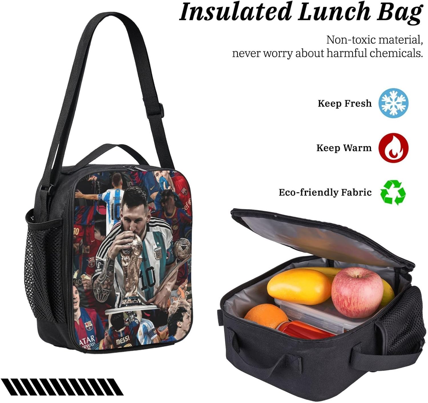 Soccer Backpack Messi Backpacks With Lunch Bag Box And Pencil CaseFootball Fans Lovers Backpacks Back Pack Laptop Bag Outdoor Sports Rucksack For Travel Work Hiking