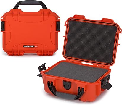 NANUK 904 Compact Series - Lightweight, Waterproof NK-7 Resin Protective case with Customisable Foam Insert 25.91 x 20.07 x 11.43 cm - Orange