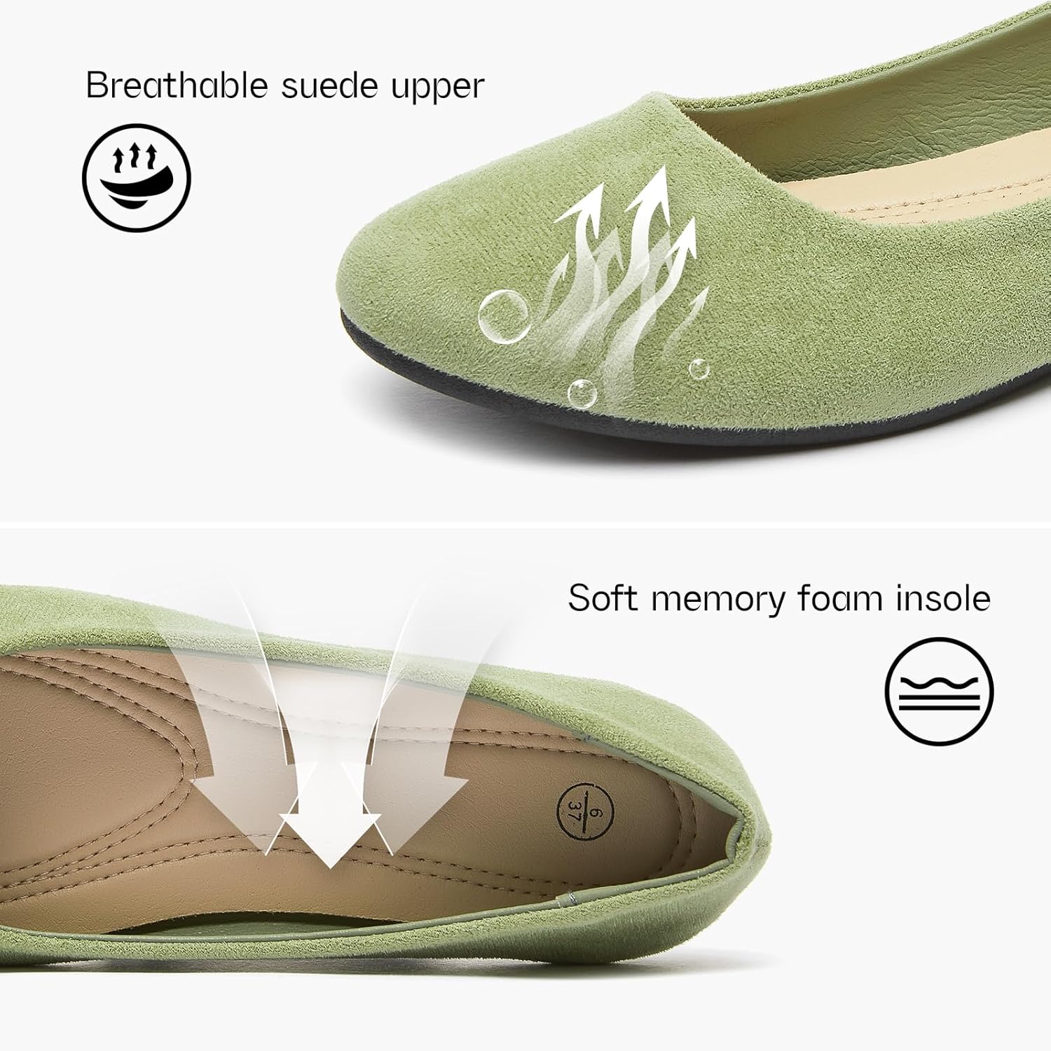 Shupua Flats for Women Round Toe Flat Shoes Dressy Black Ballet Flats Comfortable Womens Dress Shoes Ballerina Flats for Work - Image 6