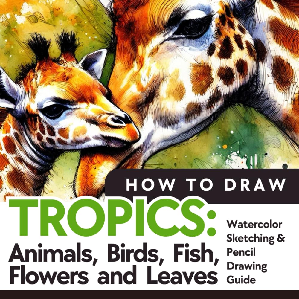 How to draw TROPICS: Animals, Birds, Fish, Flowers and Leaves: Beginner Watercolor Sketching & Pencil Drawing Guide with Step-by-Step Lessons for Nature and Botanical Art (Drawing for Beginners)