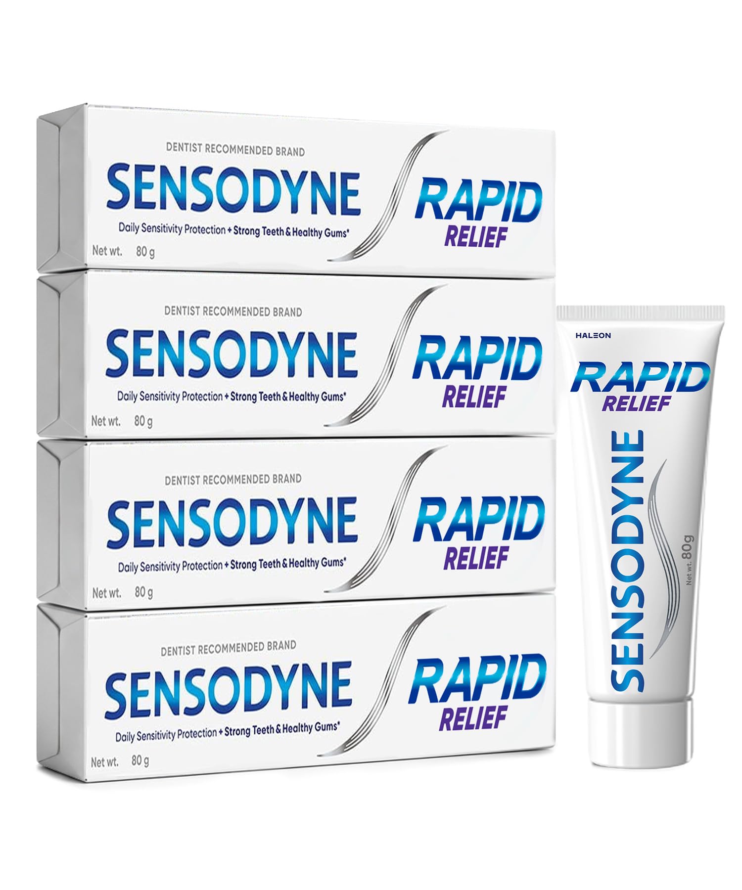 Sensodyne Toothpaste Rapid Relief | Fast Sensitivity Relief Tooth Paste Combo Pack - 320gm (80gm x 4) | Fresh Taste | Dentist Recommended-image-14
