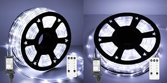 100Ft و 50 Ft أضواء LED حبل في الهواء الطلق للماء مع البعيد، 8 أوضاع و 4 أضواء حبل السطوع للخارج