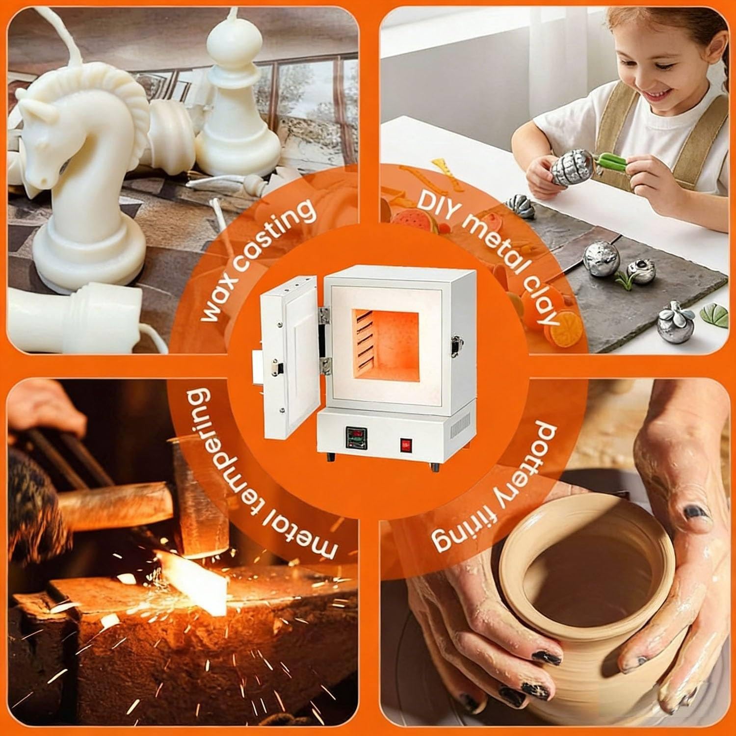 Four à moufle de Laboratoire 2000 W, Plage de température 0-1150 °C, Chambre de Chauffe Extra-Large, 50/60 Hz, Chauffage Uniforme sur 4 côtés pour Le frittage et Les essais de matériaux