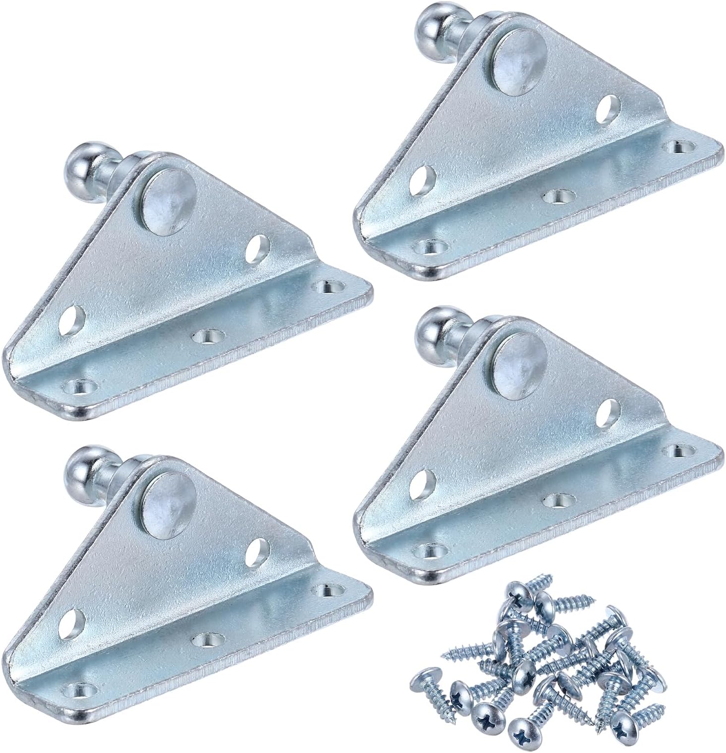 sourcing map 10MM Ball Stud Mounting Bracket, 4PCS Gas Struts Mounting Bracket and 20PCS Screws, Stainless Steel Gas Spring Lift Strut Bracket