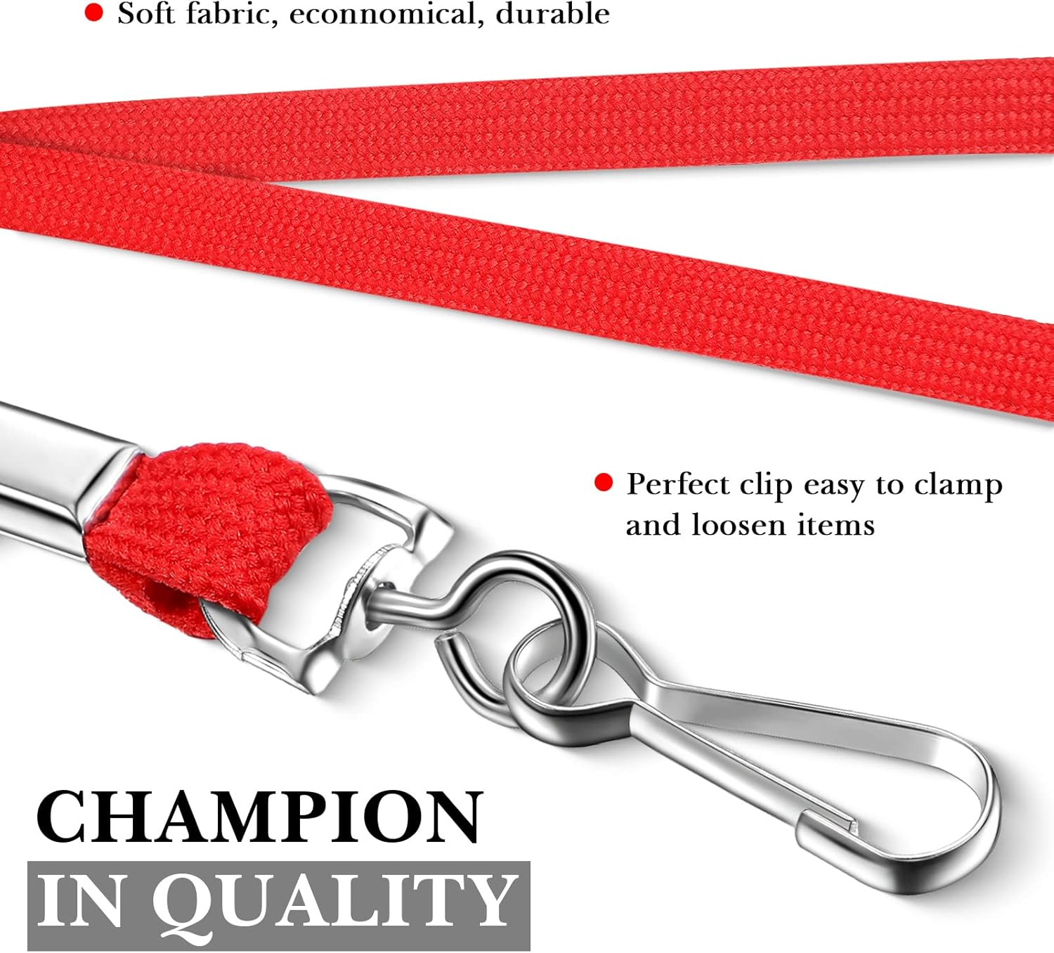 Epakh 200 Pcs Lanyards for ID Name Badge Holder Neck Lanyard Flat with Clips Neck Straps for Office School Nurse - Image 3