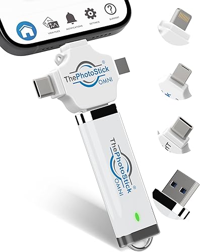 Miniatura 7 de ThePhotoStick Omni - Memoria USB de 32 GB y copia de seguridad de fotos y videos para iPhone, Android, Mac y PC, conexión multipuerto para almacenar