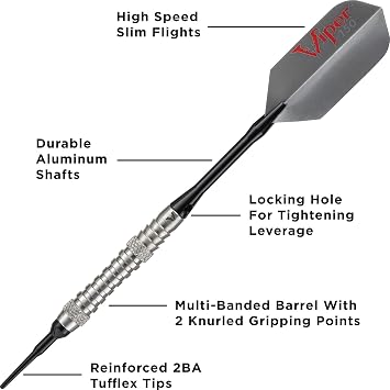 Viper V-Factor 90% Tungsten Soft Tip Dart Set with Case