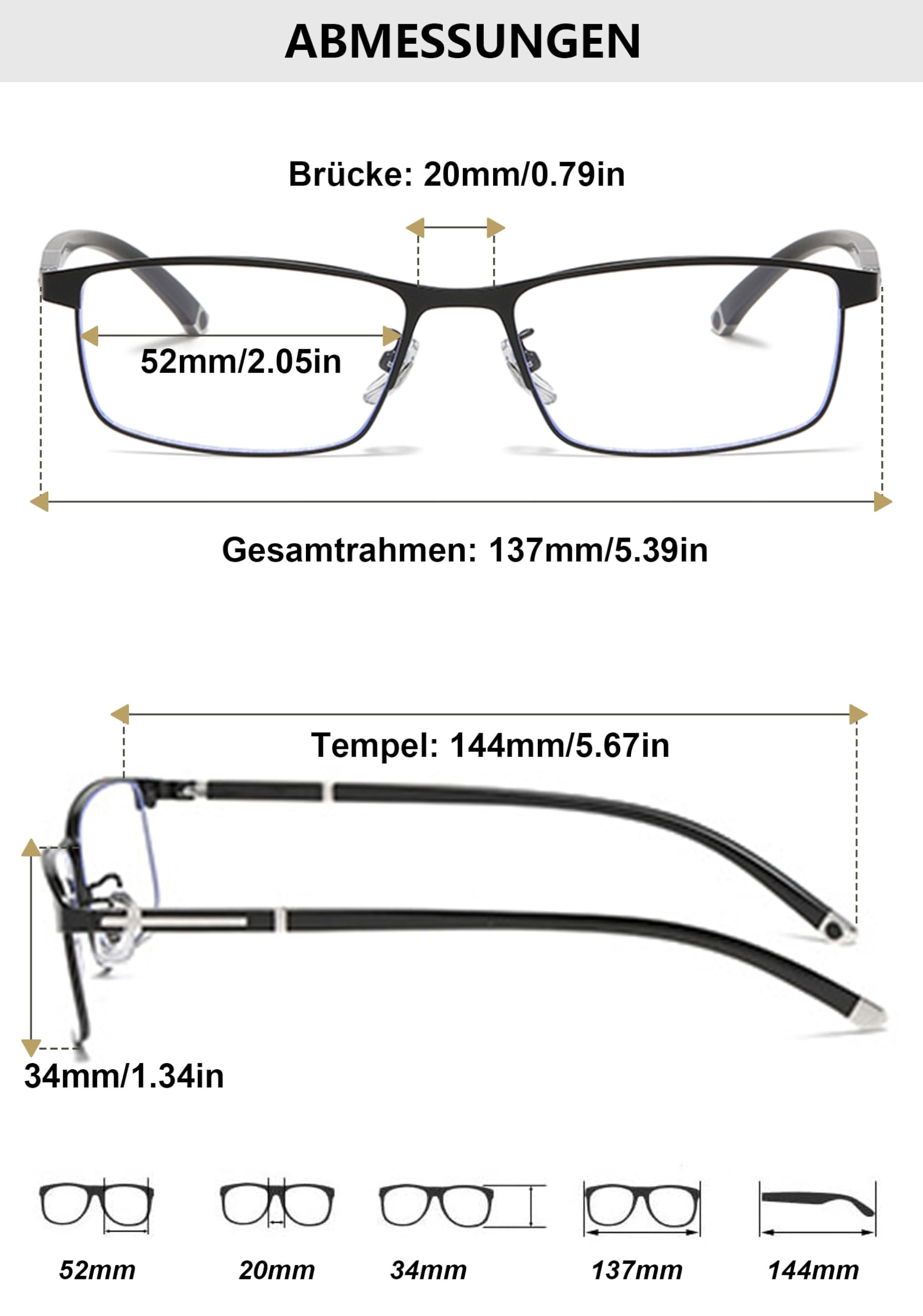 Lanomi Gafas de lectura progresivas multifoco, filtro de luz azul, para mujer y hombre, visión deslizante, con fuerza