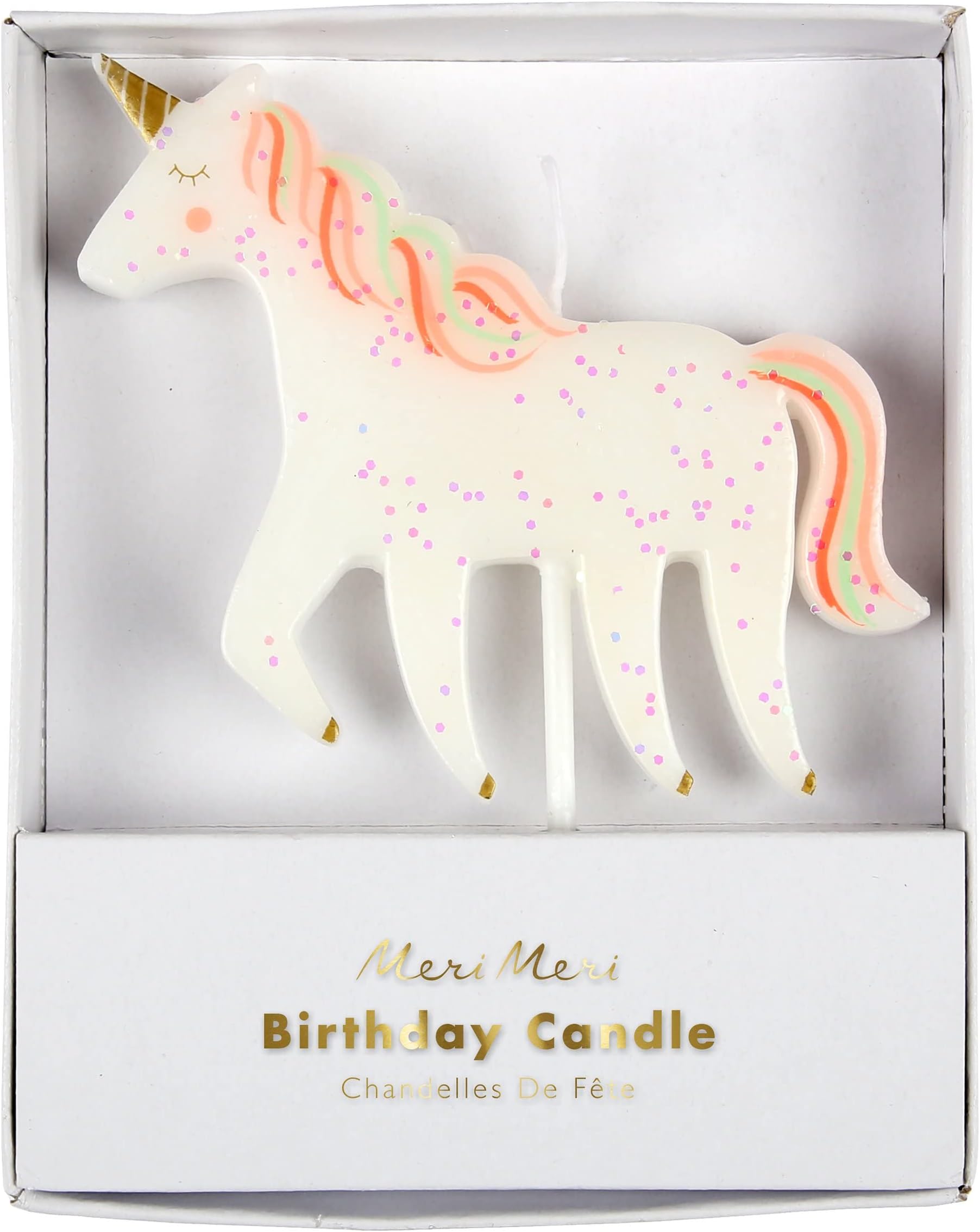 Meri Meri, Unicorn Glitter Candle, Birthday, Party Decorations