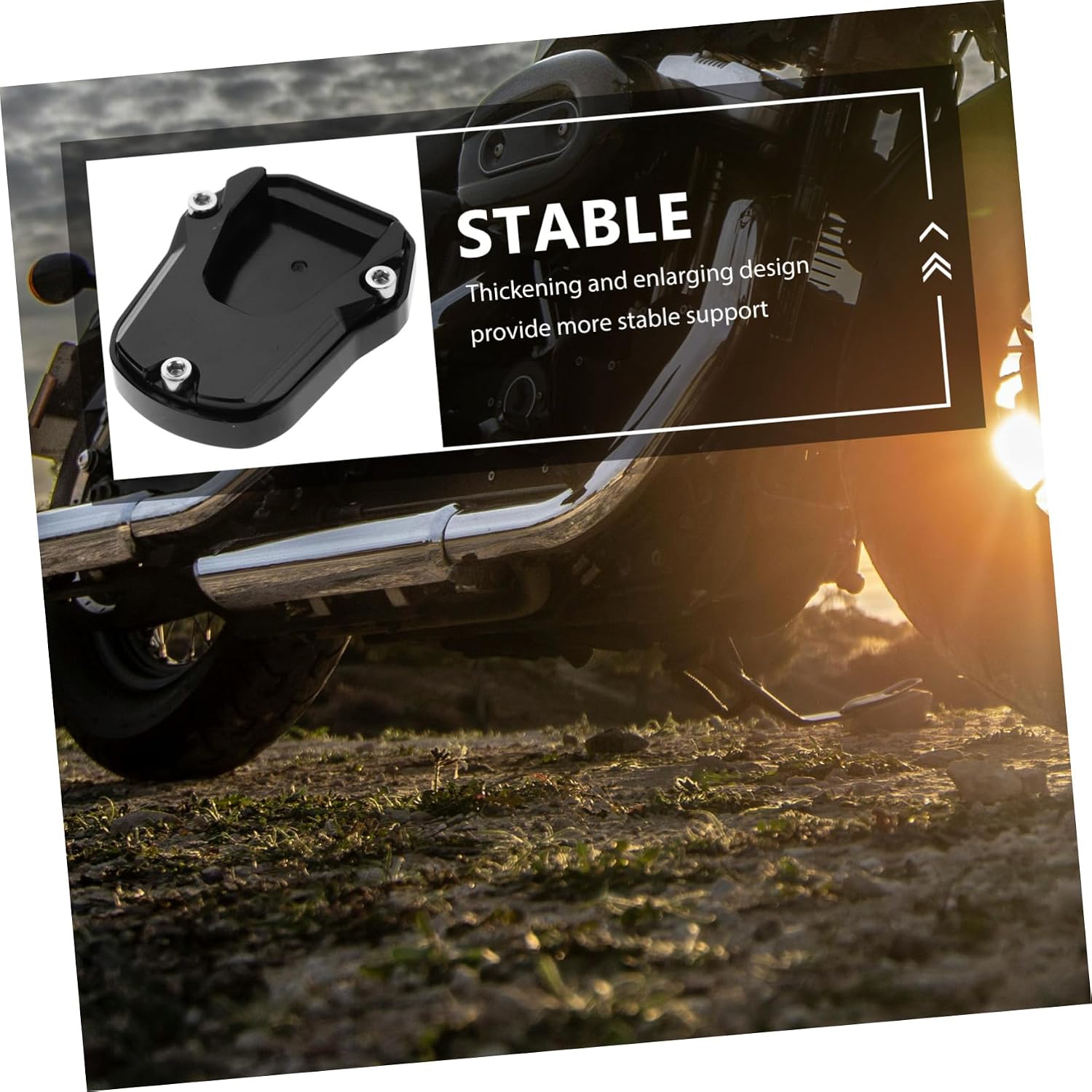 Aluminum Alloy Motorcycle Kickstand Pad Thickened Design Side Stand Support Plate Fit for Bikes