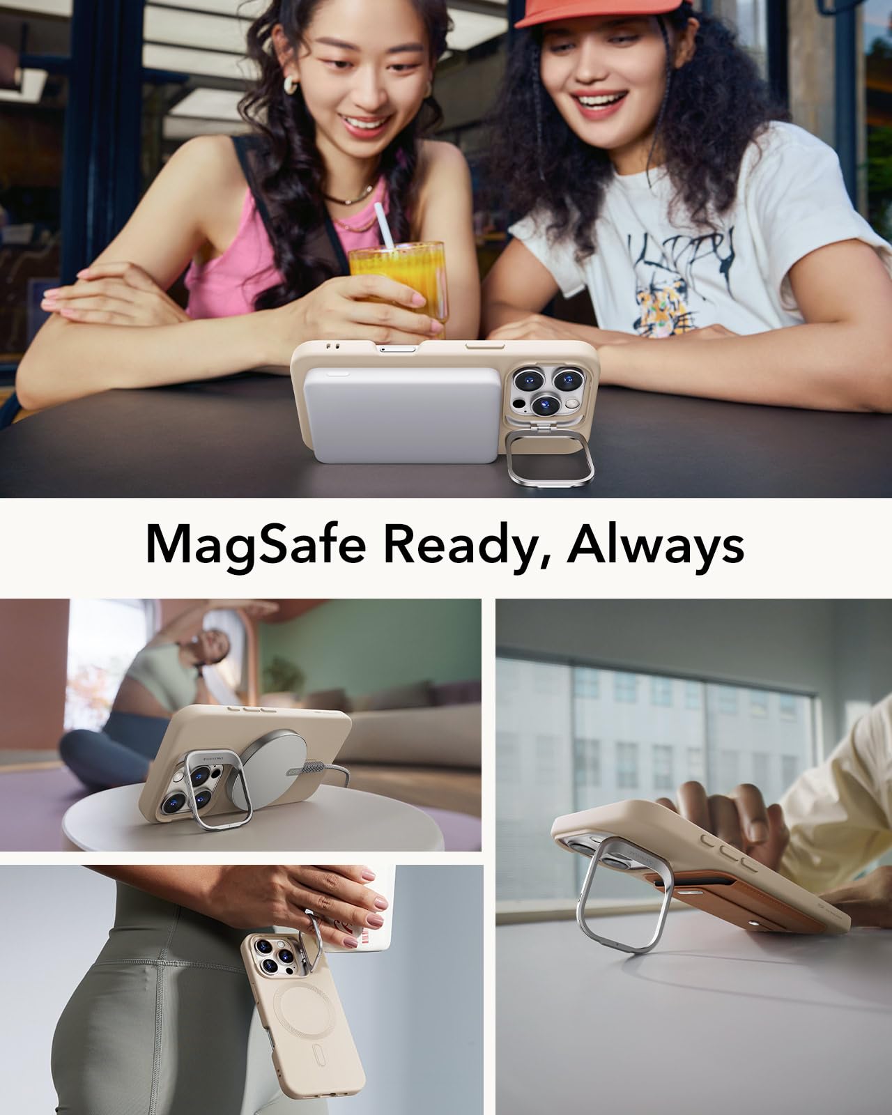 ESR for iPhone 16 Pro Case, Silicone Case with Stand, Compatible with MagSafe, Military-Grade Protection - Image 3
