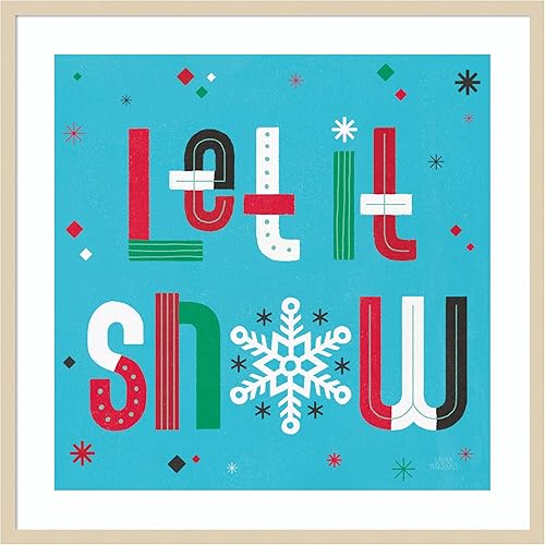 Miniatura 7 de Amanti Art Framed Wall Art Print 21x21 Retro Holiday VI Bright by Laura Marshall, Typography Wall Art, Whimsical Decor, Medium Poster Painting