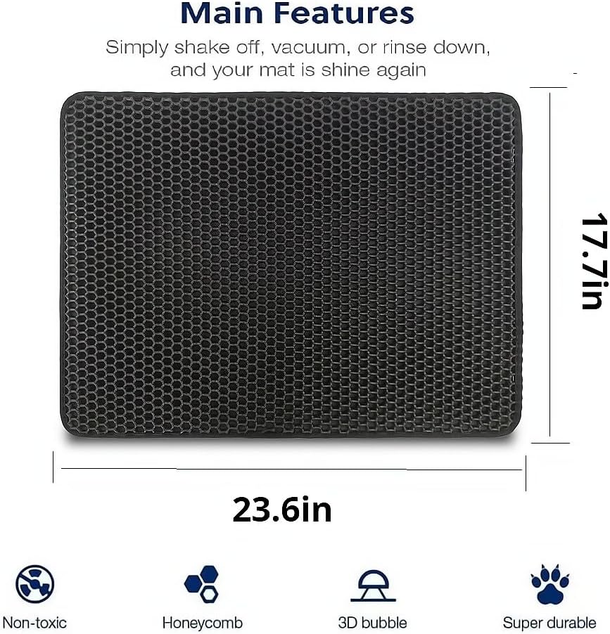 Miniatura 2 de Alfombrilla de arena para gatos, evita suelos desordenados, atrapa la arena, fácil de limpiar, alfombrilla para caja de arena para gatos,