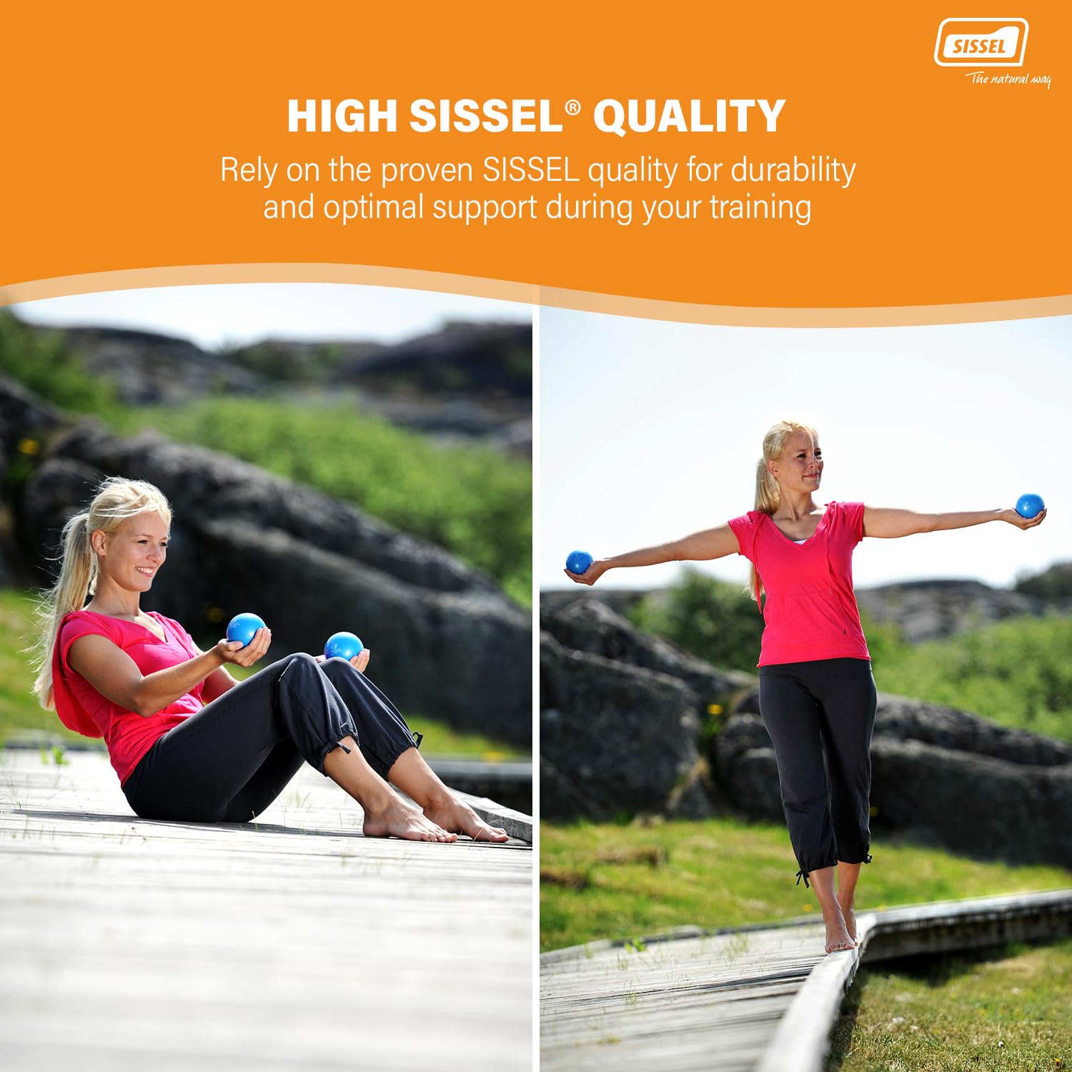 Sissel Pilates Toning Palla 2 Pezzi, Unisex – Adulto, Blu, 9 x 9 x 9 cm