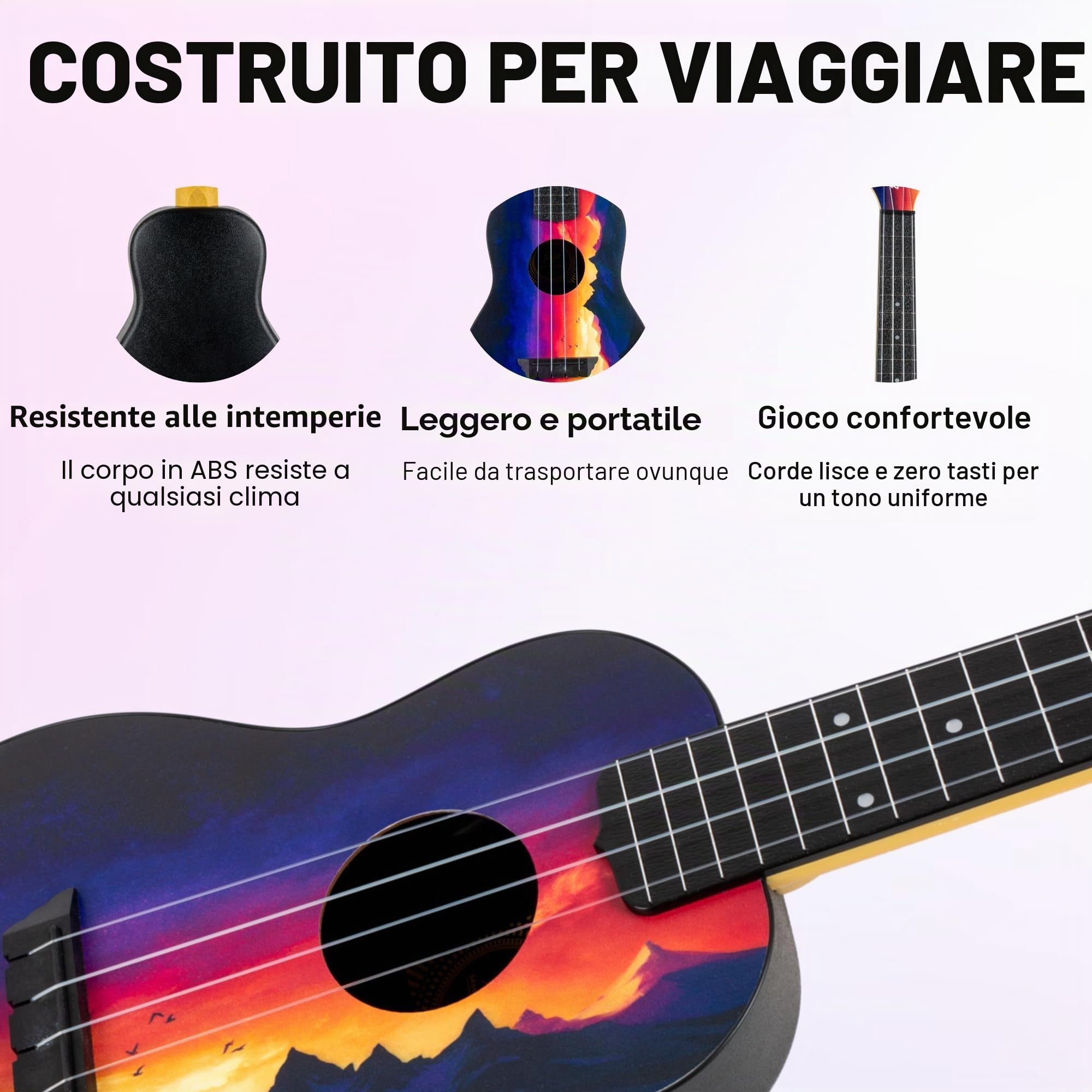 Elise Ecklund Signature Sunset Travel Ukelele - Soprano