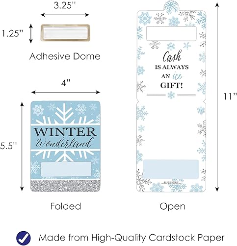 Miniatura 5 de Big Dot of Happiness Winter Wonderland - Juego de 6 tarjetas de dinero divertidas con diseño de copo de nieve para fiestas de vacaciones y boda de