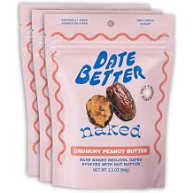 Pitted & Stuffed Organic Medjool Dates Filled With Peanut Butter, Vegan 3Pk