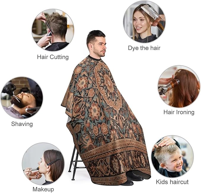 Capa para corte de cabello impermeable ajustable para hombres y mujeres miniatura 3