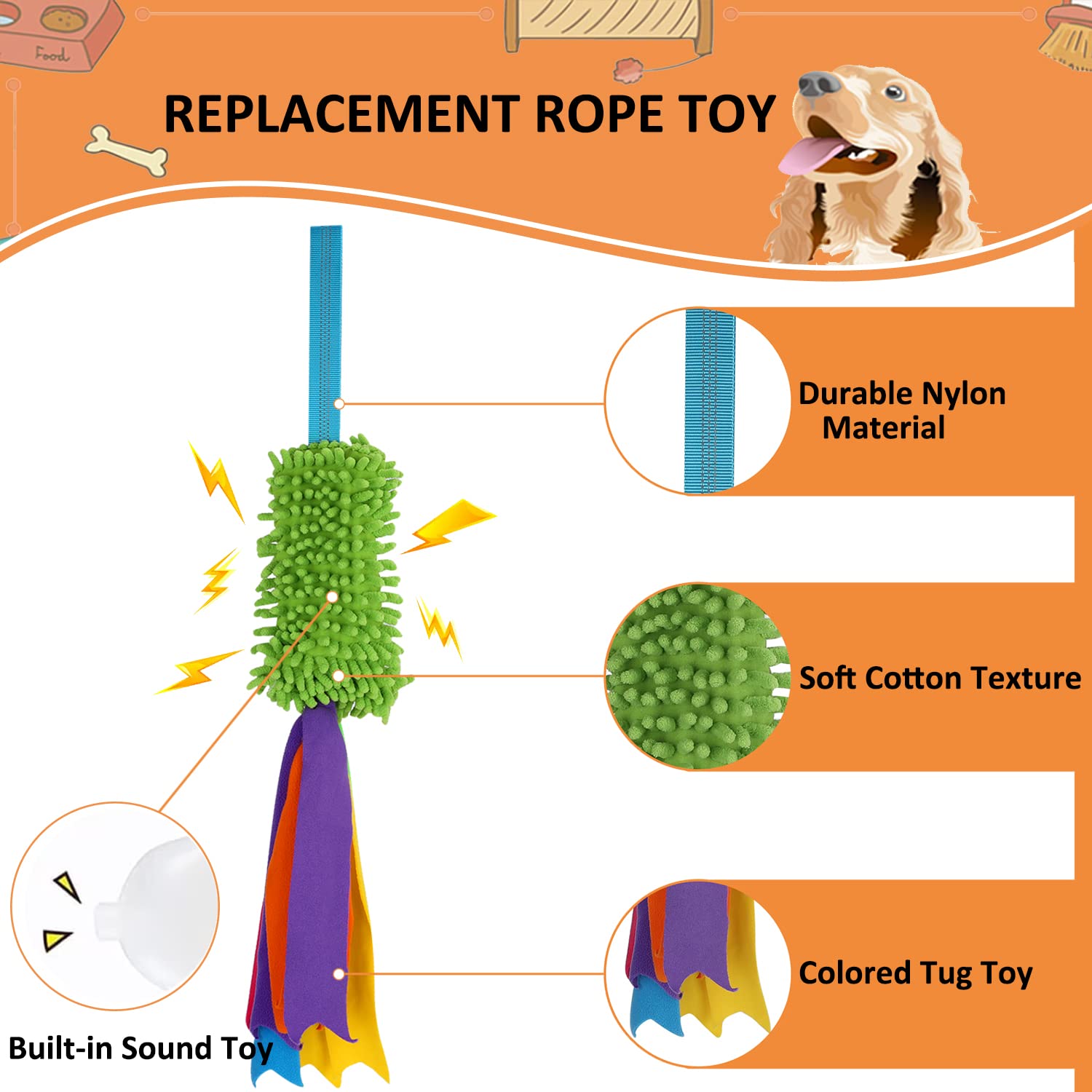 ASOCEA Hundespielzeug Seil – 2 Stück, Je 40 Cm, Aus Baumwolle – Für Tauziehen, Apportieren, Bewegung & Training